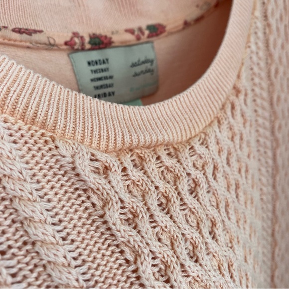 Saturday Sunday by Anthropologie Provincial Pink Sleeveless Sweater Top M - Picture 12 of 13